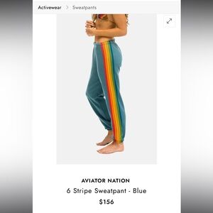 Aviator nation 6 stripe sweatpants blue size small